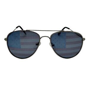 6149 | Kids Silver American Flag Novelty Aviator Sunglasses